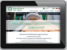 Ansicht Webseite Maschinen für Holz