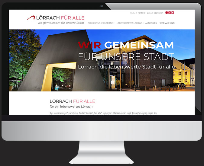 Ansicht und Link Webseite www.loerrach-fuer-alle.de/