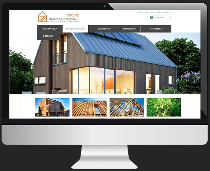 Ansicht Webseite www.zimmererinnung-freiburg.de
