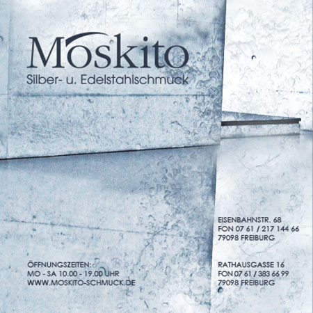 Moskito Silber- und Edelstahlschmuck  Printprodukte by DEWO WERBEAGENTUR